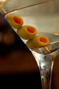 Three Olive Martini Close Up