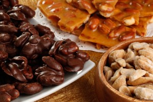 Chocolate Covered Peanuts, Peanut Brittle and Blister Fried Peanuts