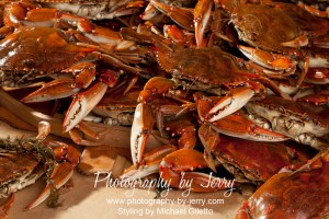 Food Photography Cooked Blue Crabs with Old Bay Seasoning
