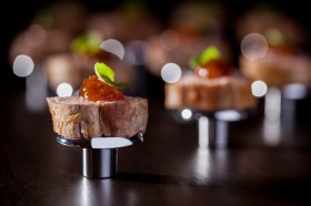 Pork bites on handles