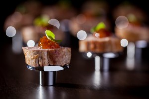 Pork bites on handles